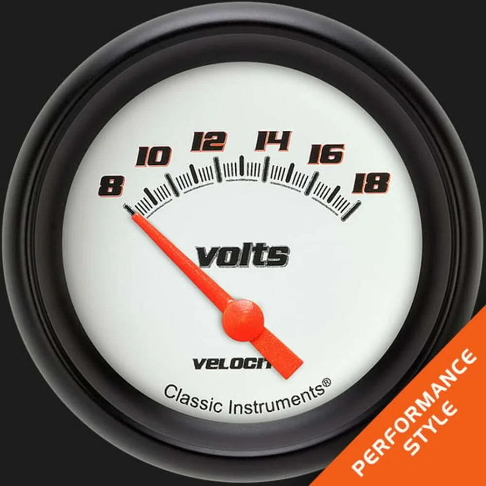 Velocity White 2 5_8_ Volt Gauge VS230WBPF